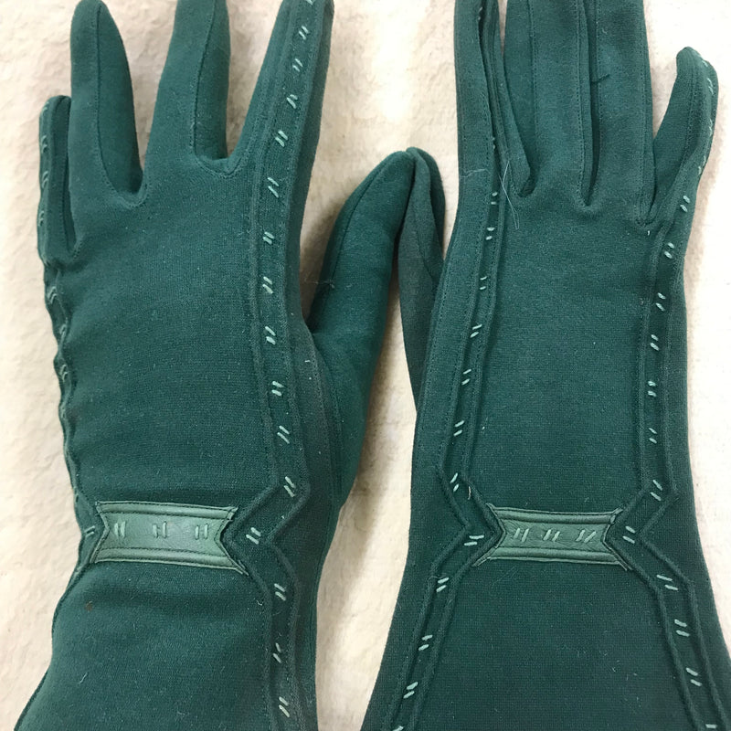 Antike Handschuhe aus den 1920er Jahren, Unikat in grün