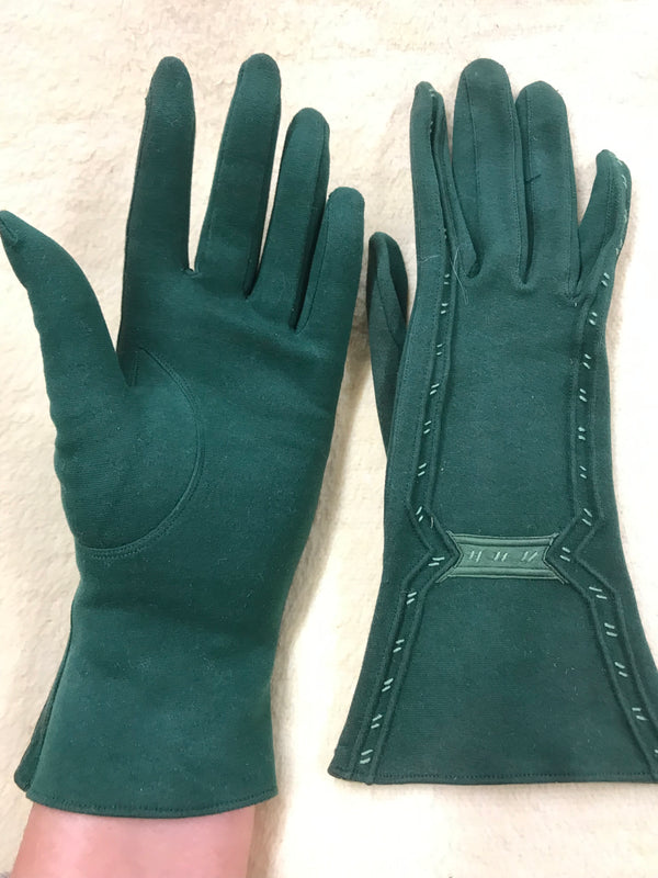 Antike Handschuhe aus den 1920er Jahren, Unikat in grün