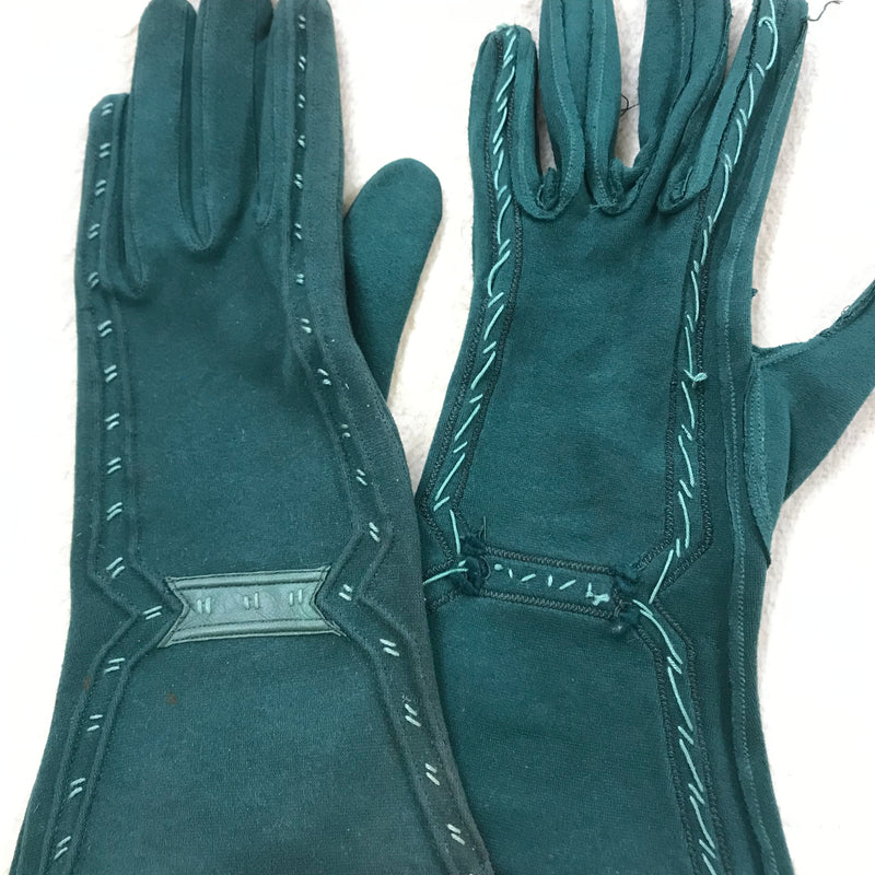 Antike Handschuhe aus den 1920er Jahren, Unikat in grün