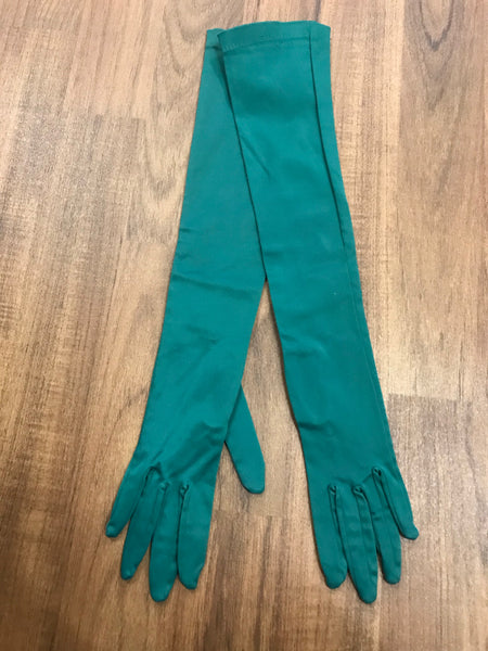 Lange Handschuhe in grün Größe S, Vintage