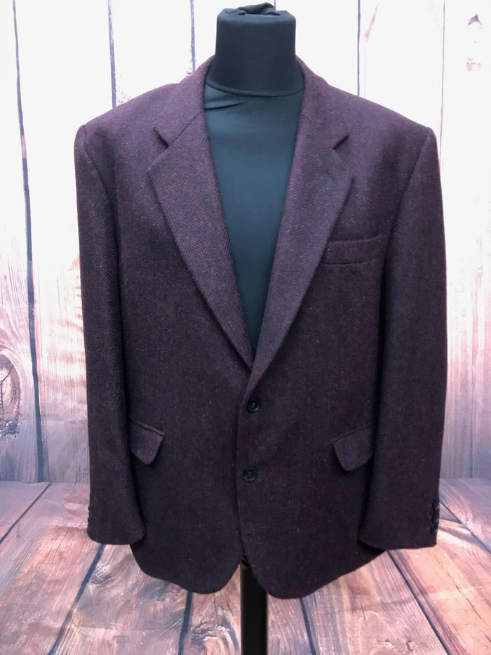 Blazer veste en tweed vintage pour homme en laine vierge taille 26