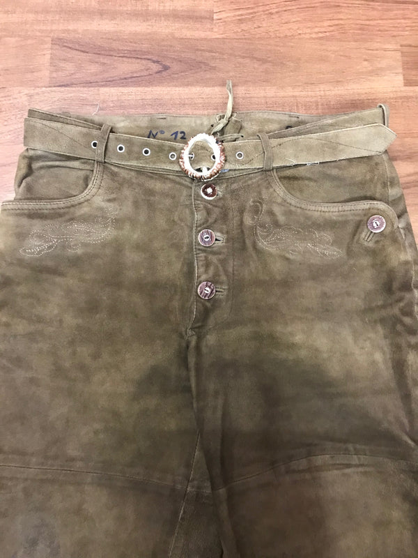 Braune Trachtenlederhose aus Ziegenleder – Größe 48
