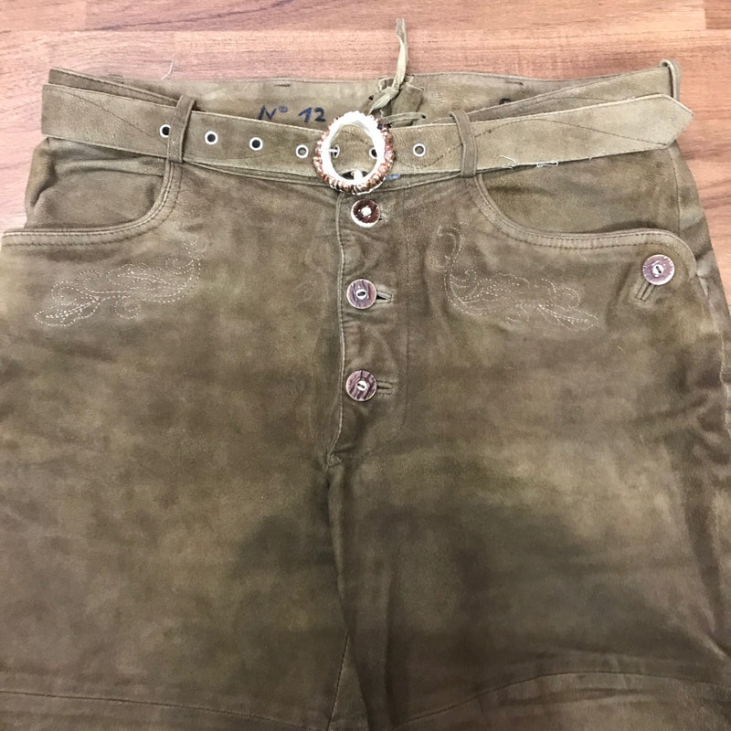 Braune Trachtenlederhose aus Ziegenleder – Größe 48