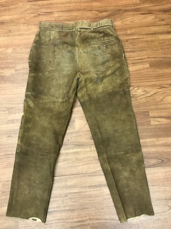 Braune Trachtenlederhose aus Ziegenleder – Größe 48