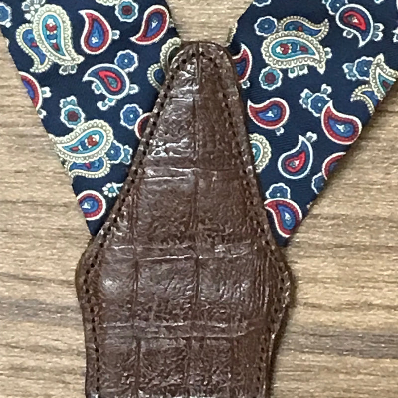 Hochwertige Hosenträger, Braces Made in England, Y-Form mit Clips im Paisley Muster
