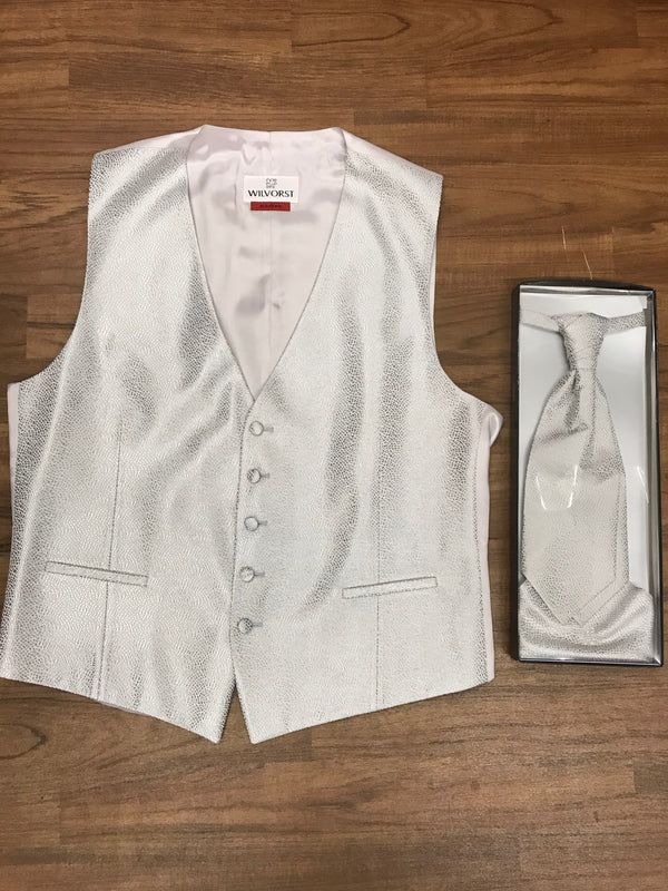 Wilvorst Herren-Weste Set in Creme/Silber, Gr.54