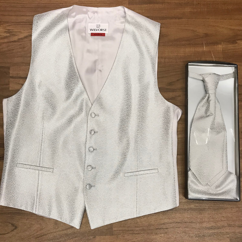 Wilvorst Herren-Weste Set in Creme/Silber, Gr.54
