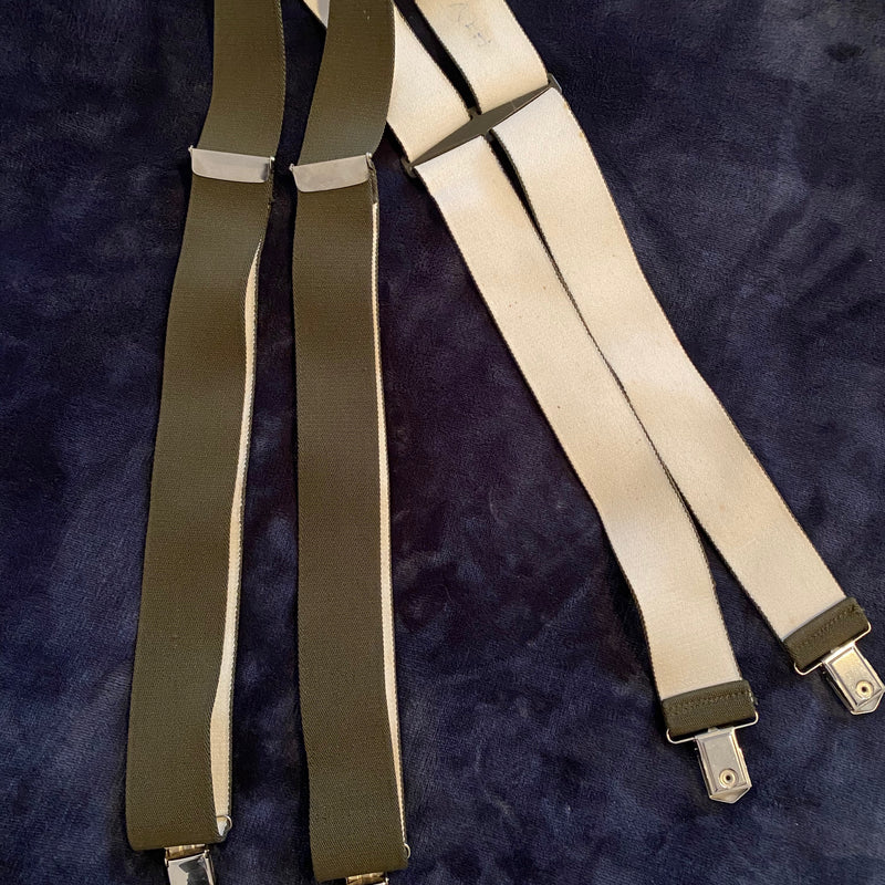 Vintage Hosenträger in grün extra lang