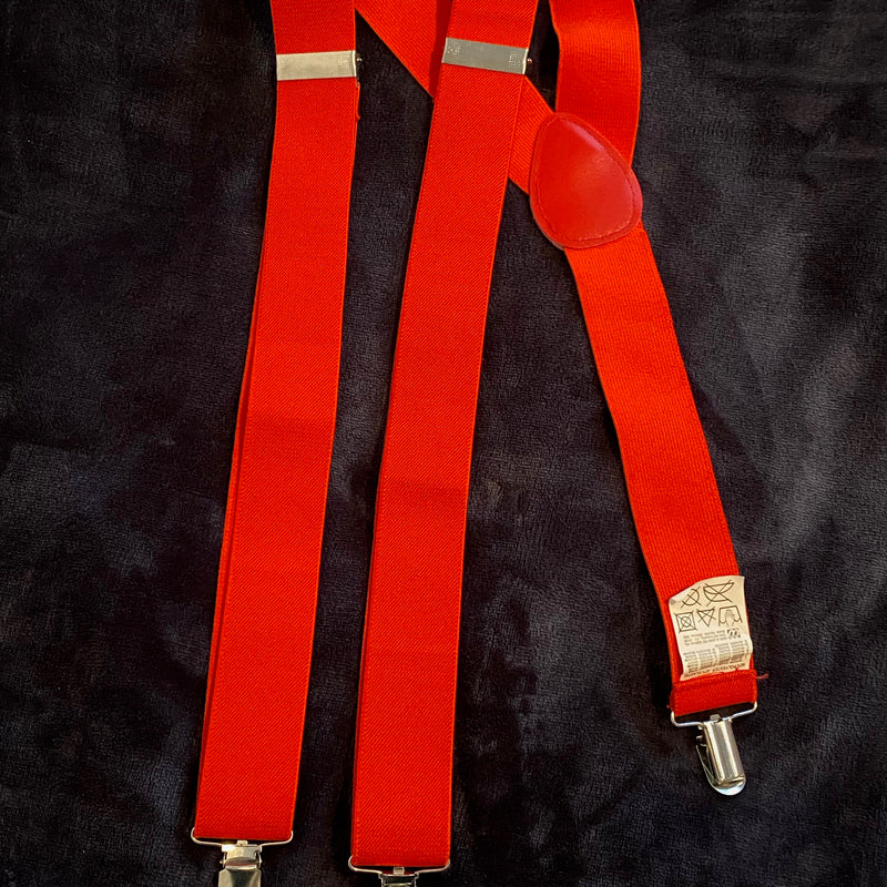 Vintage Hosenträger in rot extra lang