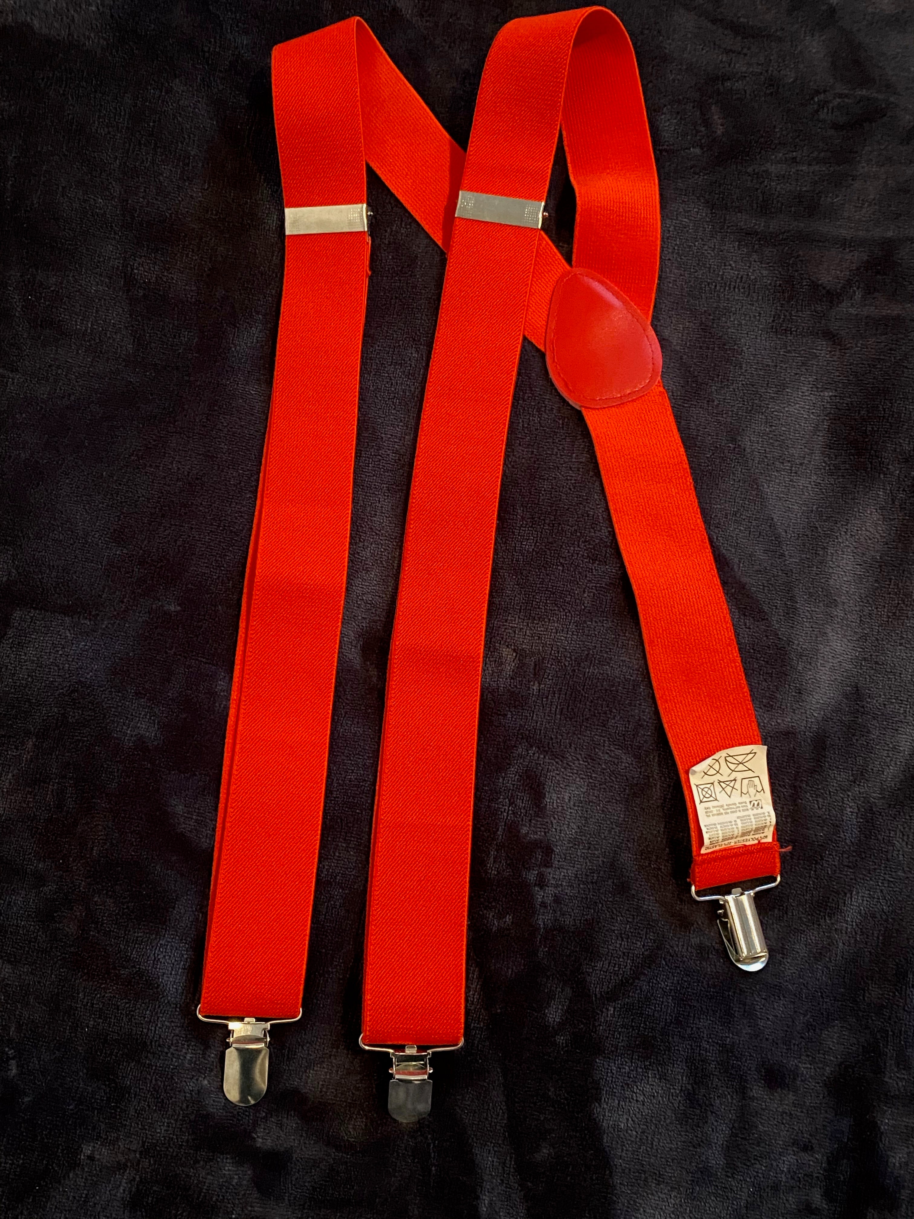 Vintage Hosenträger in rot extra lang
