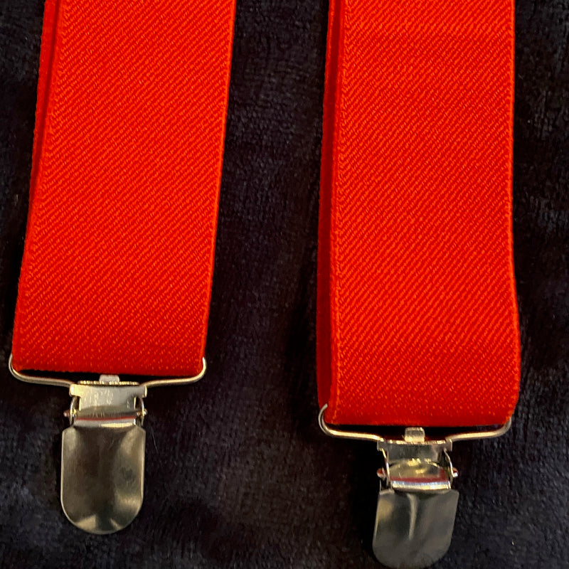Vintage Hosenträger in rot extra lang