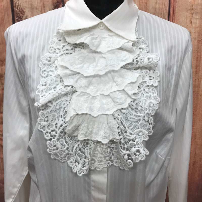 Vintage Jabot, Halsbinde, Halsrüsche aus Baumwolle