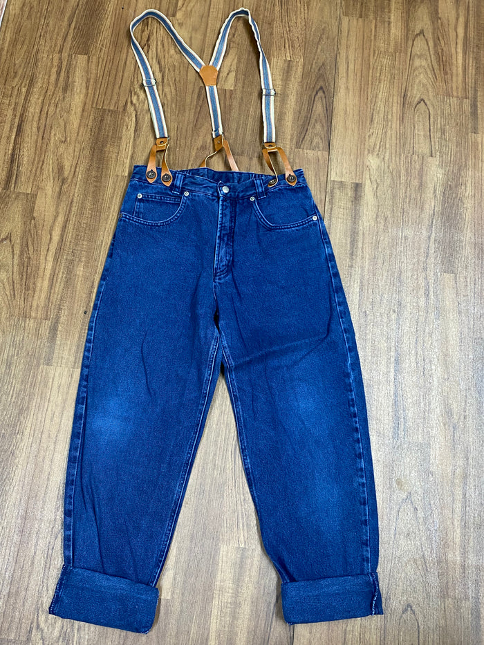 Jean à bretelles style rétro années 50, taille 32/24