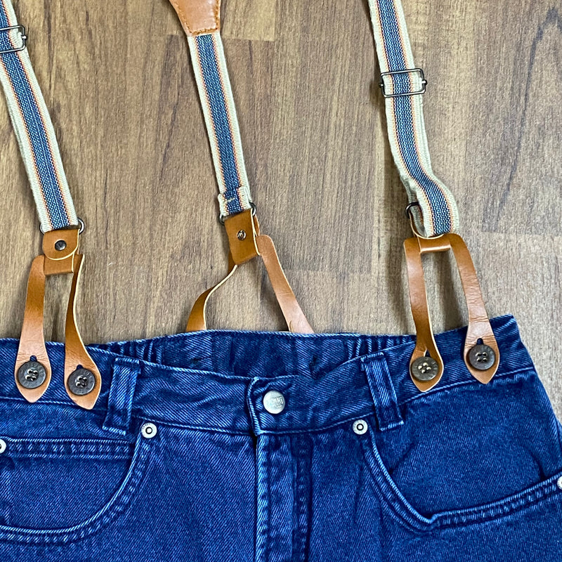 Jeanshose mit Hosenträger im 50er Jahre Retro-Stil, Gr.32/24