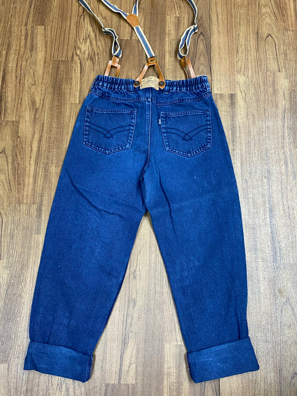 Jeanshose mit Hosenträger im 50er Jahre Retro-Stil, Gr.32/24