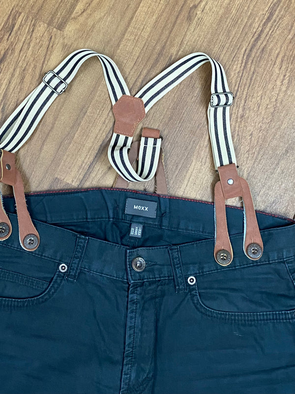 Jeanshose mit Hosenträger im 50er Jahre Retro-Stil, Gr.30/34