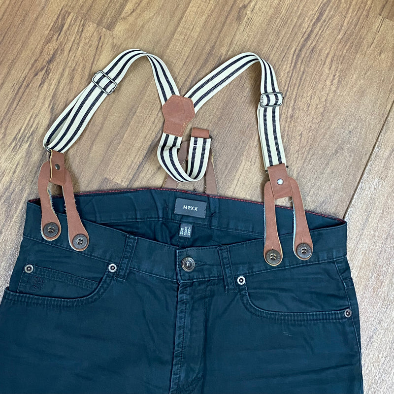 Jeanshose mit Hosenträger im 50er Jahre Retro-Stil, Gr.30/34
