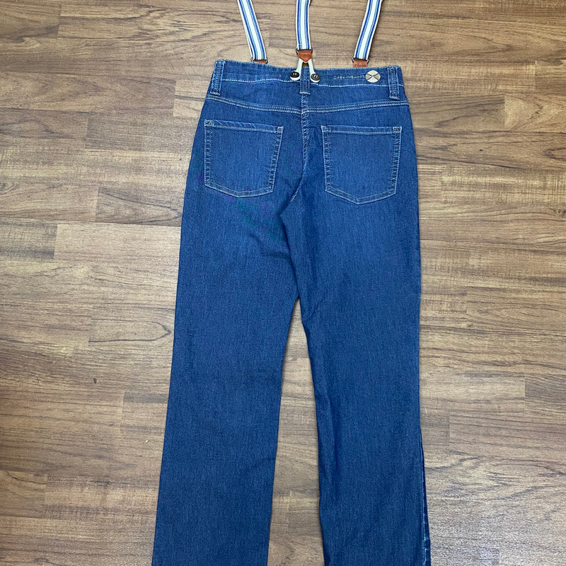 Jeanshose mit Hosenträger im 50er Jahre Retro-Stil, Size: 34/32