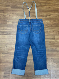 Jeanshose mit Hosenträger im 50er Jahre Retro-Stil, Size: 35/26