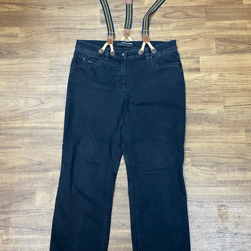 Jeanshose mit Hosenträger im 50er Jahre Retro-Stil, Gr.40
