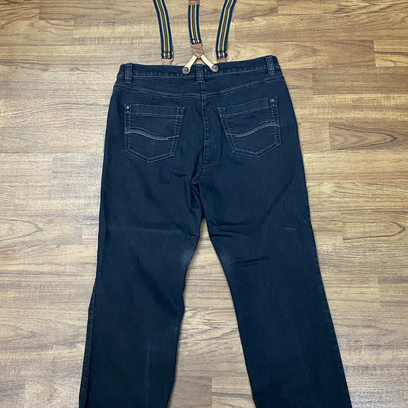 Jeanshose mit Hosenträger im 50er Jahre Retro-Stil, Gr.40