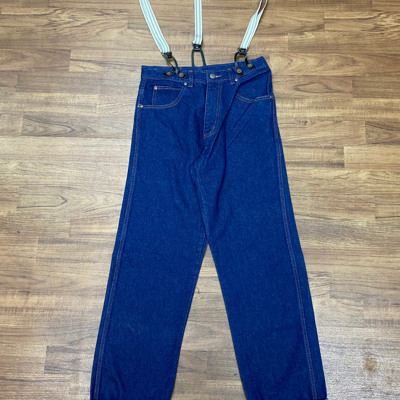 Jeanshose mit Hosenträger im 50er Jahre Retro-Stil, Size: 31/34