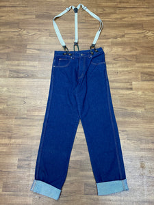 Jeanshose mit Hosenträger im 50er Jahre Retro-Stil, Size: 31/34