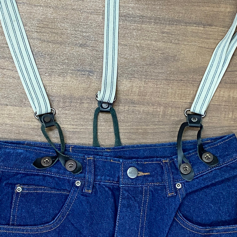 Jeanshose mit Hosenträger im 50er Jahre Retro-Stil, Size: 31/34
