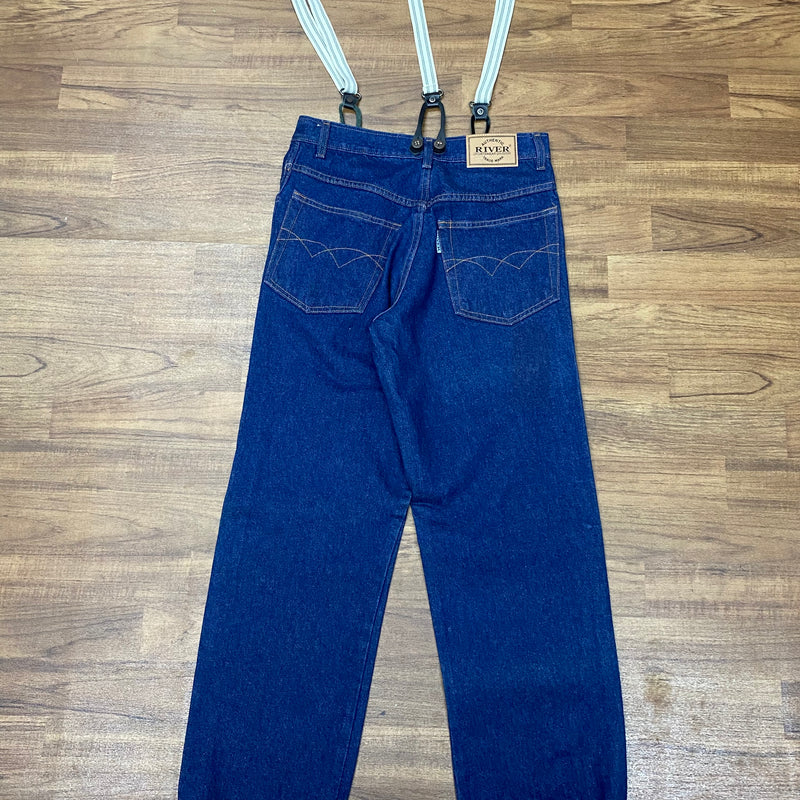 Jeanshose mit Hosenträger im 50er Jahre Retro-Stil, Size: 31/34