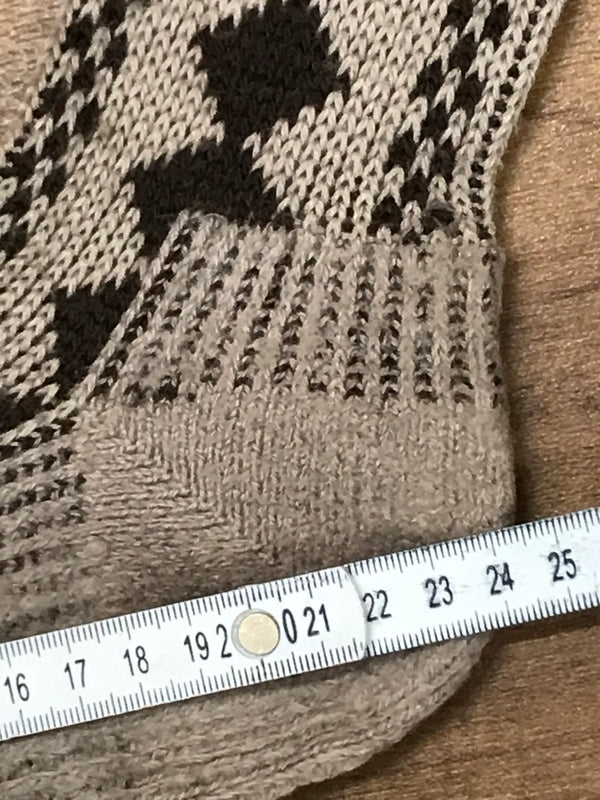 Vintage Kniestrümpfe braun/beige mit Rautenmuster