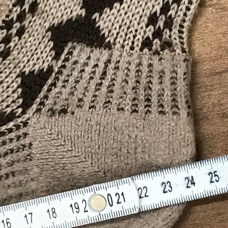 Vintage Kniestrümpfe braun/beige mit Rautenmuster