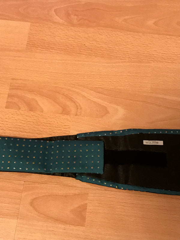 Vintage Kummerbund schwarz/grün mit Schleife und Ziertuch Gr.M - Gr.XXL