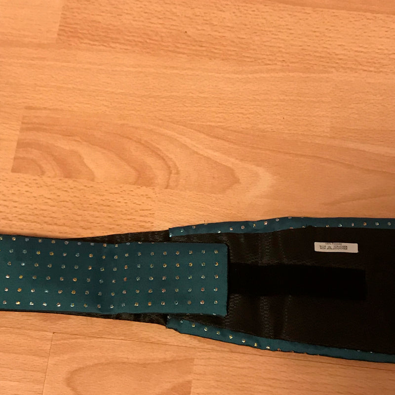 Vintage Kummerbund schwarz/grün mit Schleife und Ziertuch Gr.M - Gr.XXL