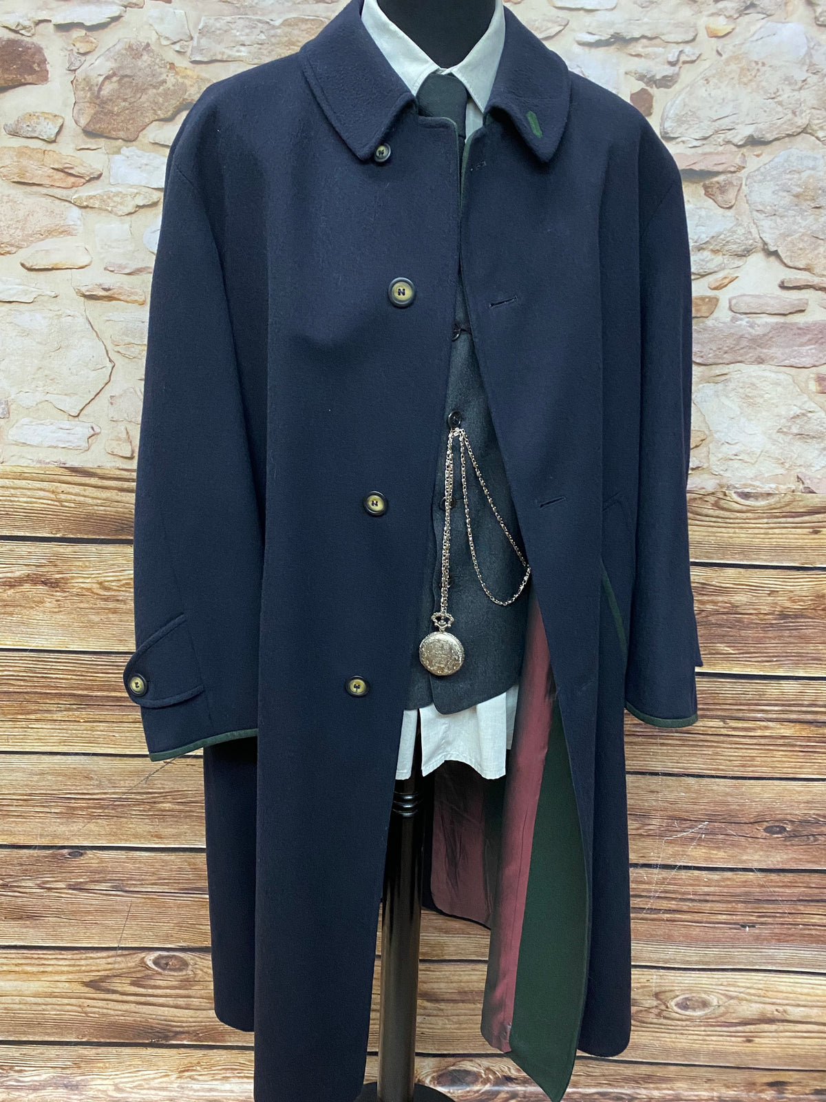 Manteau traditionnel, manteau loden bleu foncé taille 26 