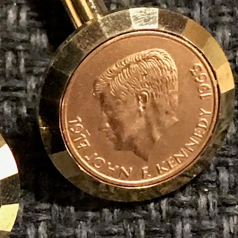 Manschettenknöpfe Münzoptik - J.F. Kennedy