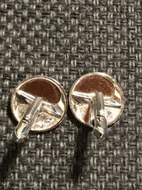 Boutons de manchette argentés ronds 