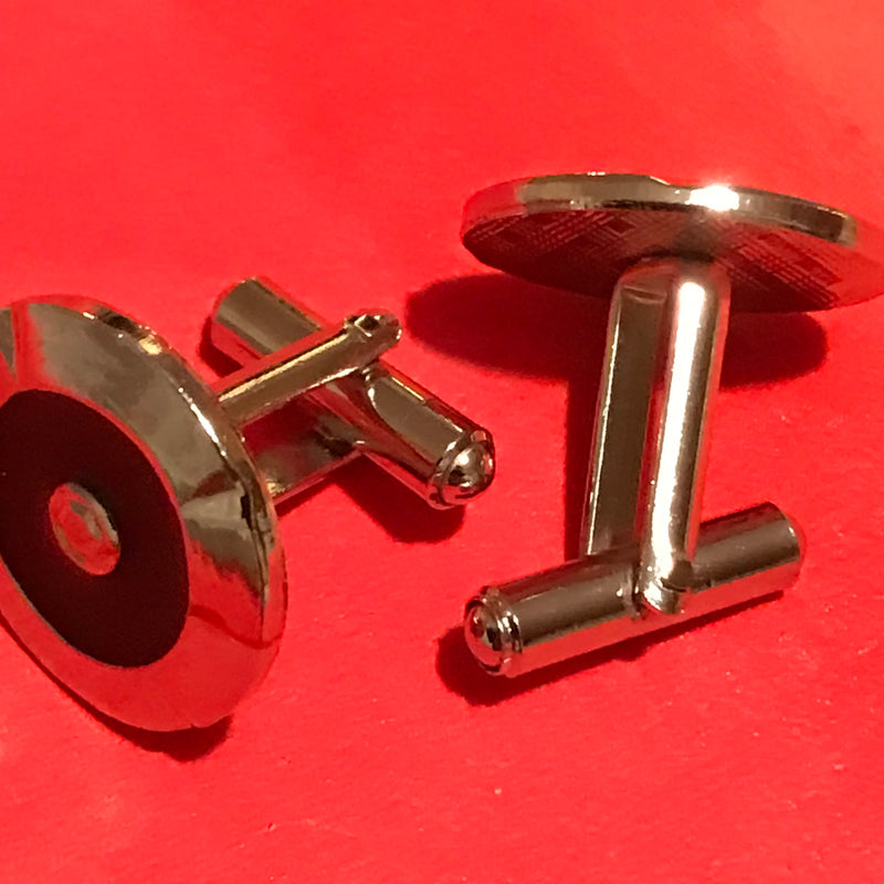 Runde Manschettenknöpfe silberfarbend