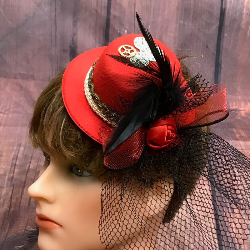 Steampunk Minizylinder in rot Unikat