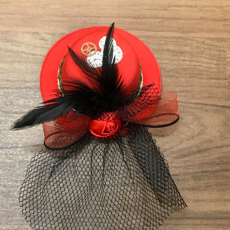 Steampunk Minizylinder in rot Unikat