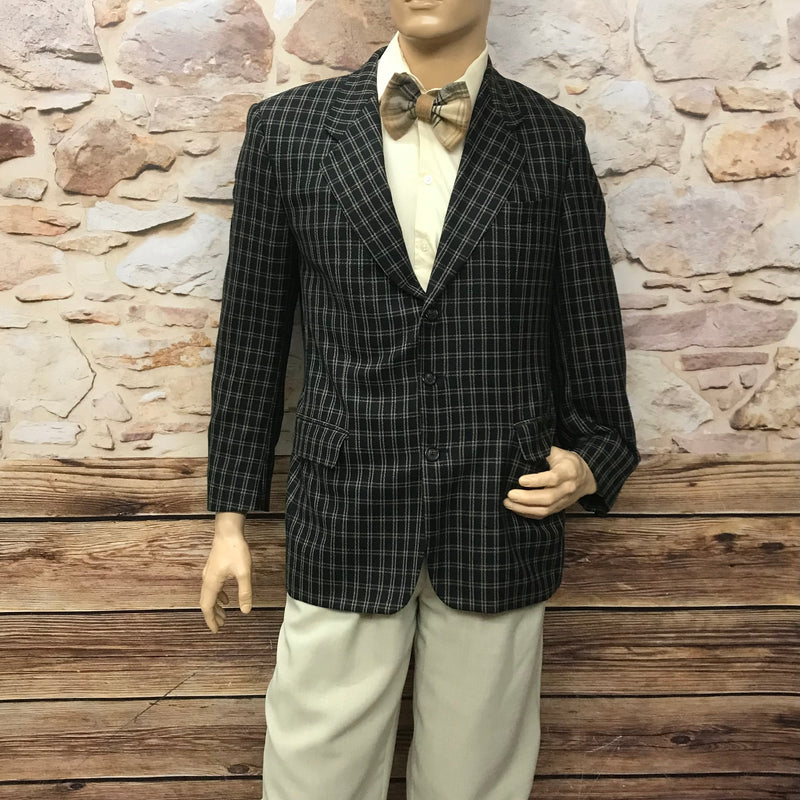 20er Jahre Peaky Blinders Kostüm Gr.48 mit kariertem Sakko, beiger Knickerbockerhose, Hemd, Hosenträger, Kniestrümpfe und Schiebermütze Gr.58