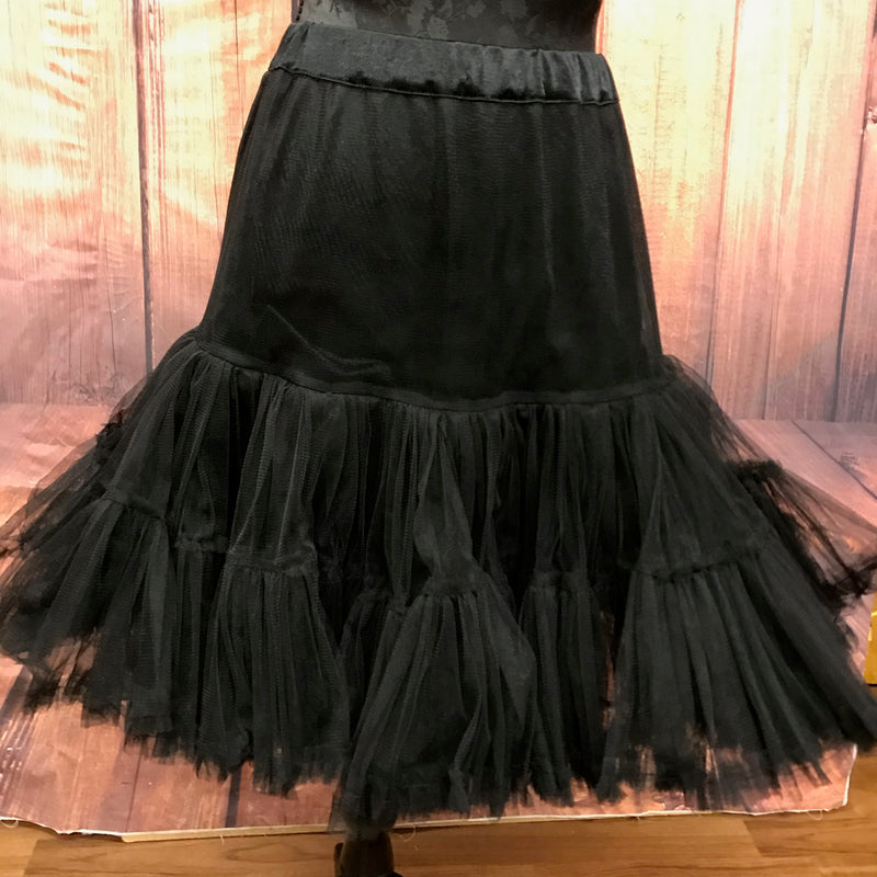 „Schwarzer Petticoat 2 lagig Baumwolle 50er Jahre Rockabilly Größe 38 42“