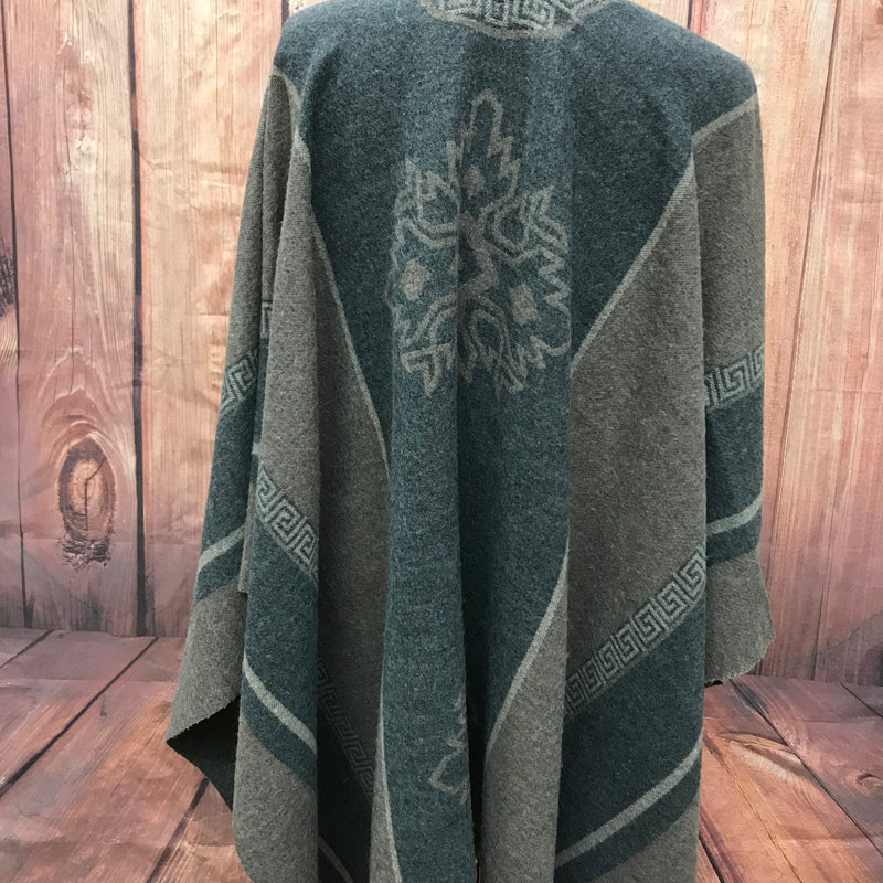 Poncho, Cape, Umhang, Wolle 70er Jahre. Gr.L