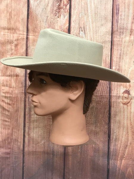 Heller Ranch Western Wear Cowboyhut aus Schurwolle, Größe 60, Seitenansicht auf Mannequin.