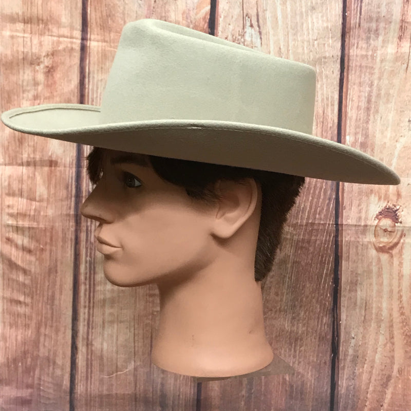 Heller Ranch Western Wear Cowboyhut aus Schurwolle, Größe 60, Seitenansicht auf Mannequin.