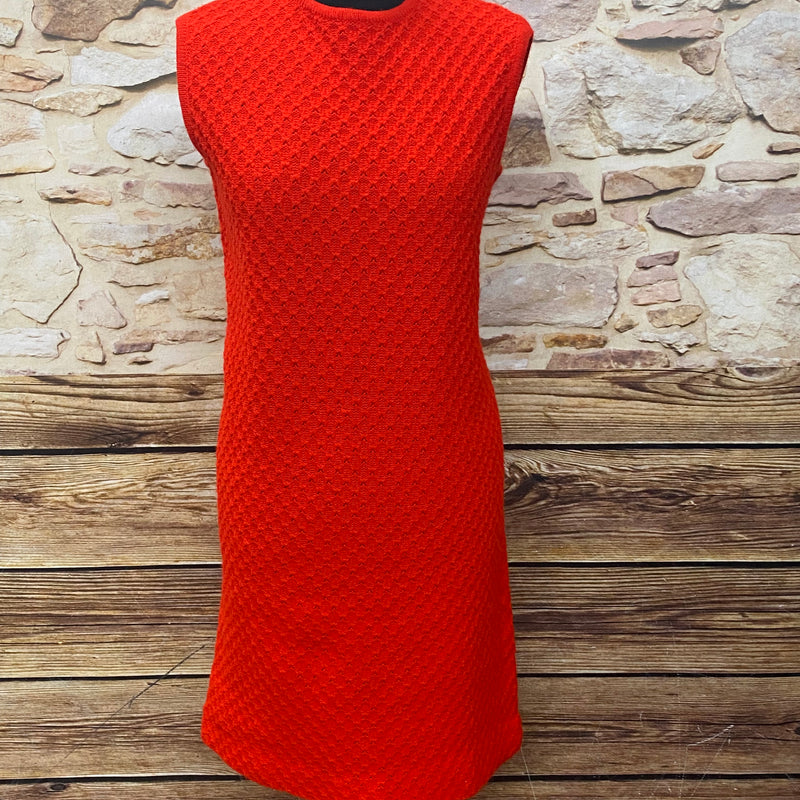 Vintage-Strickkleid Gr.44, rot