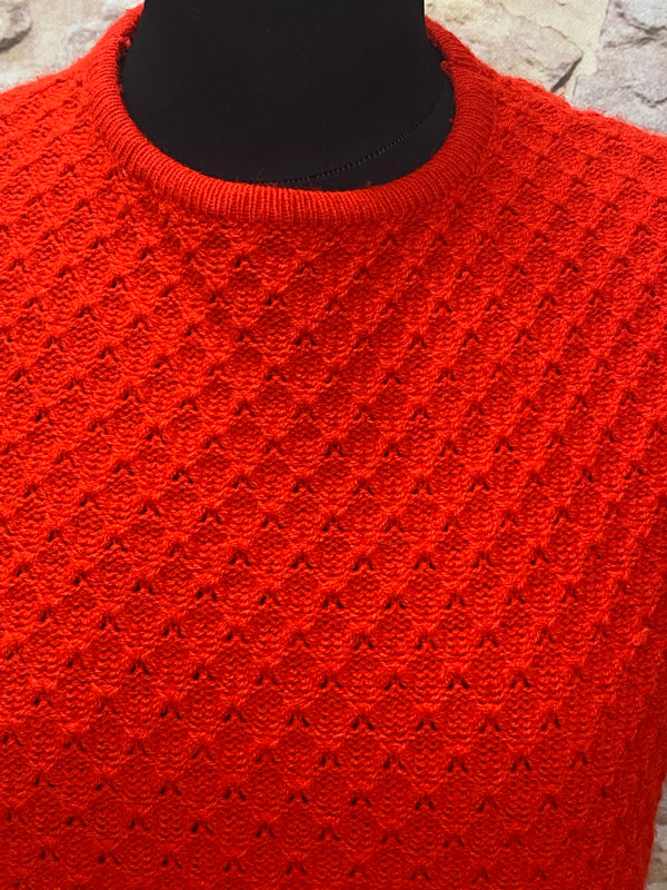 Vintage-Strickkleid Gr.44, rot