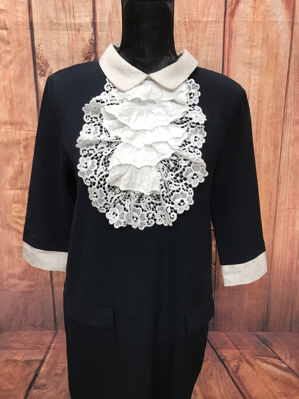 Vintage Jabot, Halsbinde, Halsrüsche aus Baumwolle