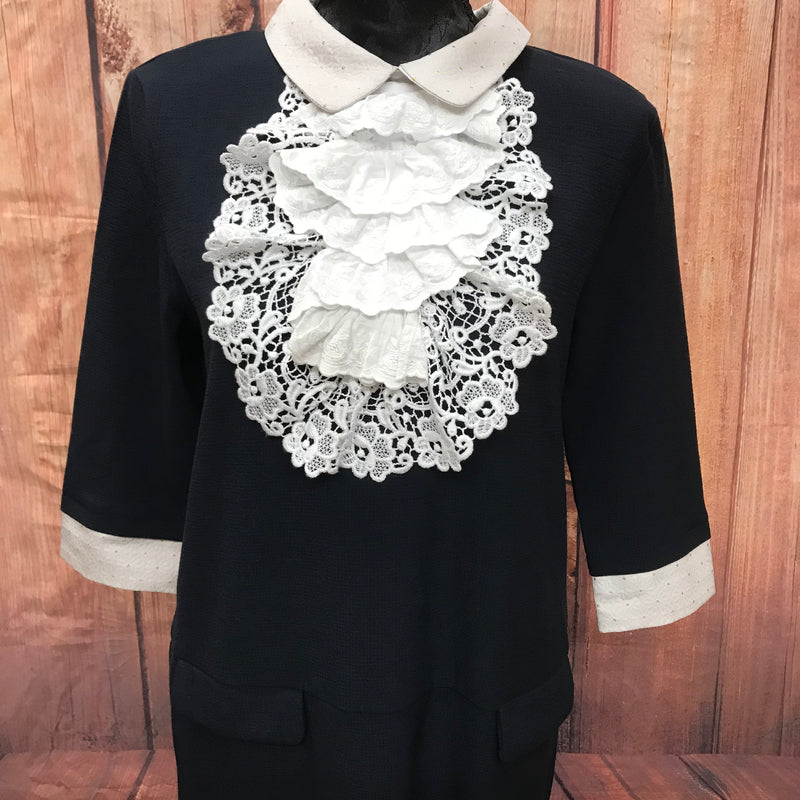 Vintage Jabot, Halsbinde, Halsrüsche aus Baumwolle