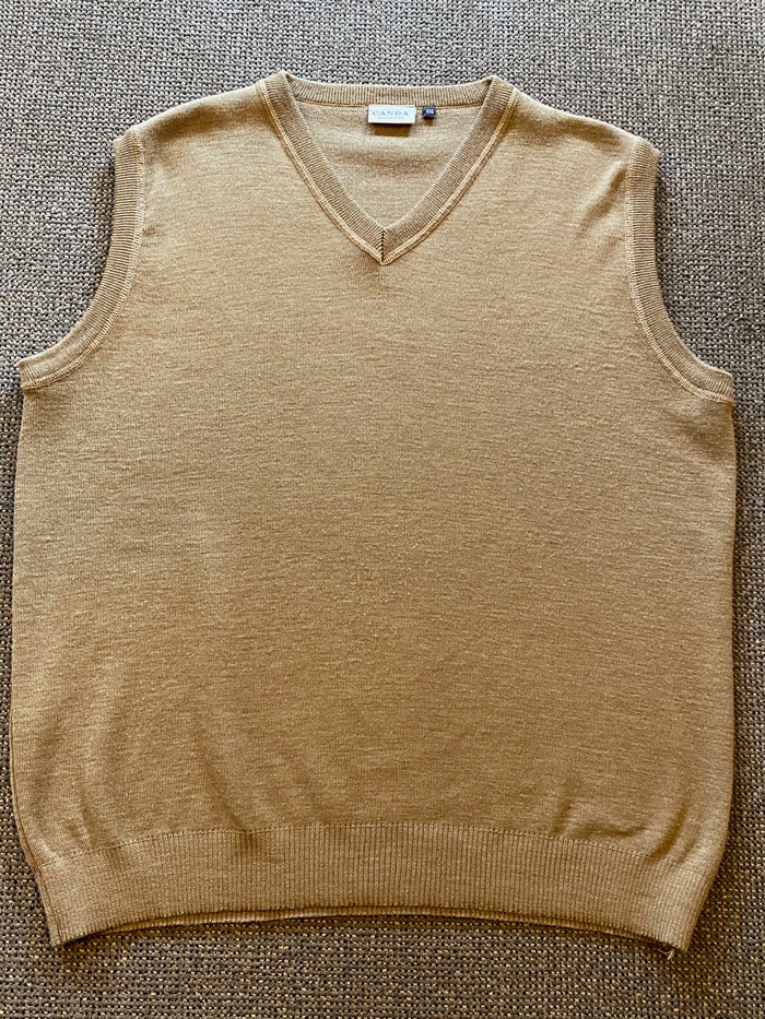 Second Hand Pulli, Vintage Pullunder Gr.XXL beige