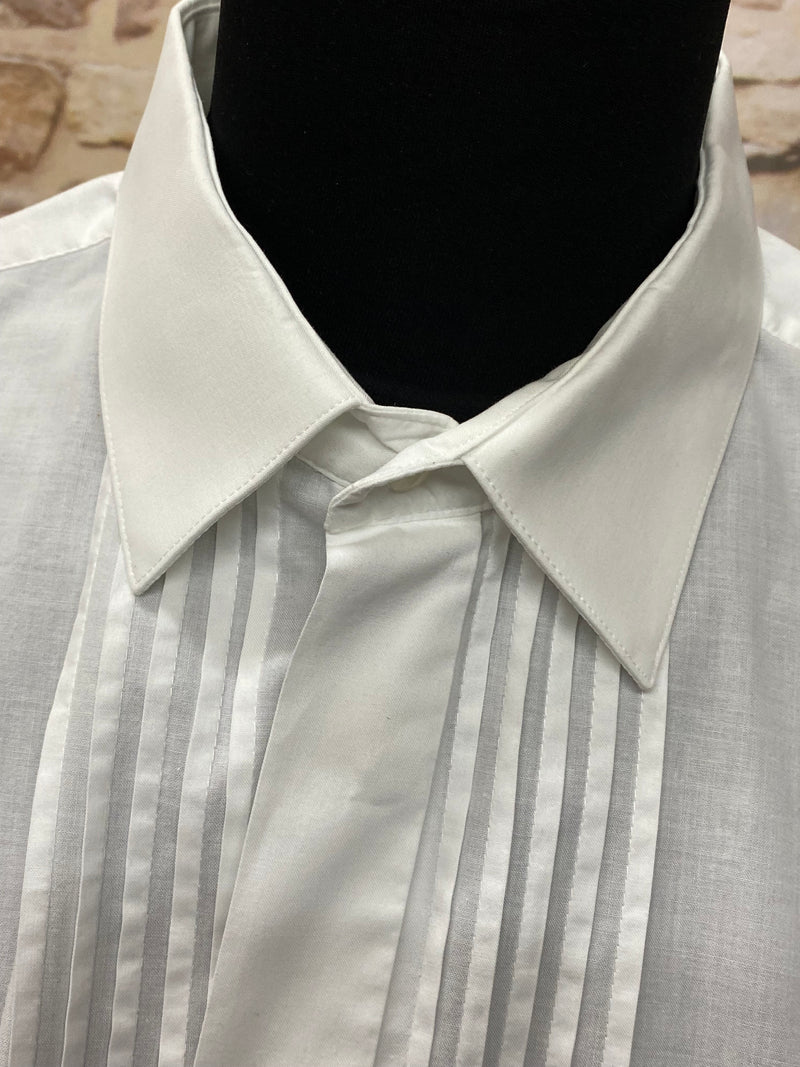 Chemise de smoking blanche coupe classique à plis taille 44 